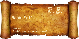 Raab Emil névjegykártya